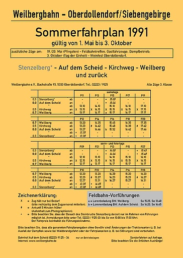 Weilberg Railway Timetable